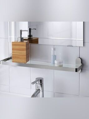 IKEA Brogrund Glass Bathroom Shelf New In Box